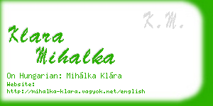 klara mihalka business card